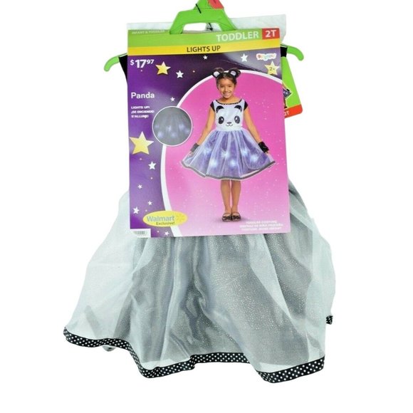 Disguise 4 Piece Light Up Panda Toddler Costume 2T New (Halloween/Dress Up) - Picture 3 of 6